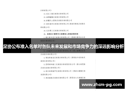 足协公布准入名单对各队未来发展和市场竞争力的深远影响分析